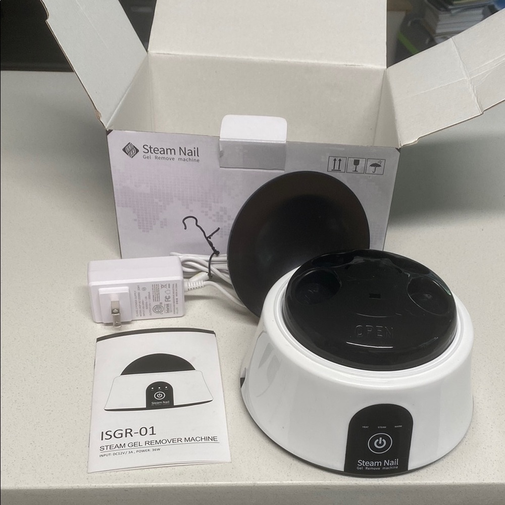 Steam Nail Gel Remover Machine in Black and White